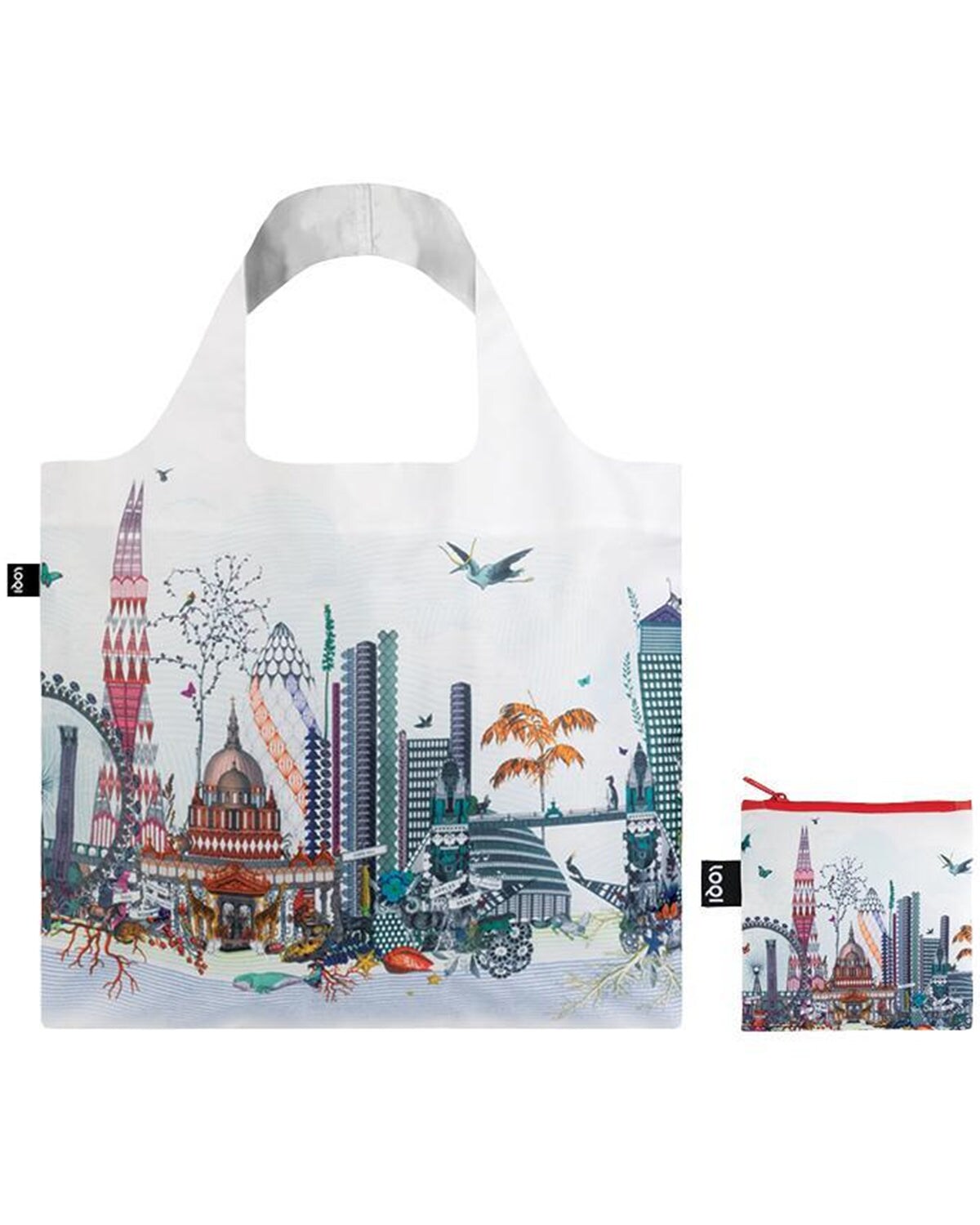 LOQI Artist Kristjana S Williams Interiors Reusable Shopping Bag, O/S, London