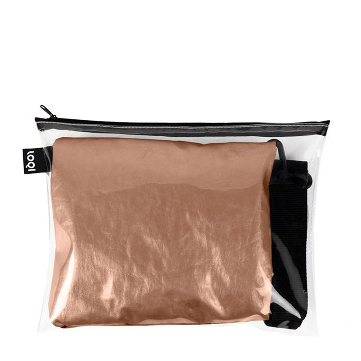 LOQI Metallic Weekender Reversible Bag, Matt Rose Gold, One Size