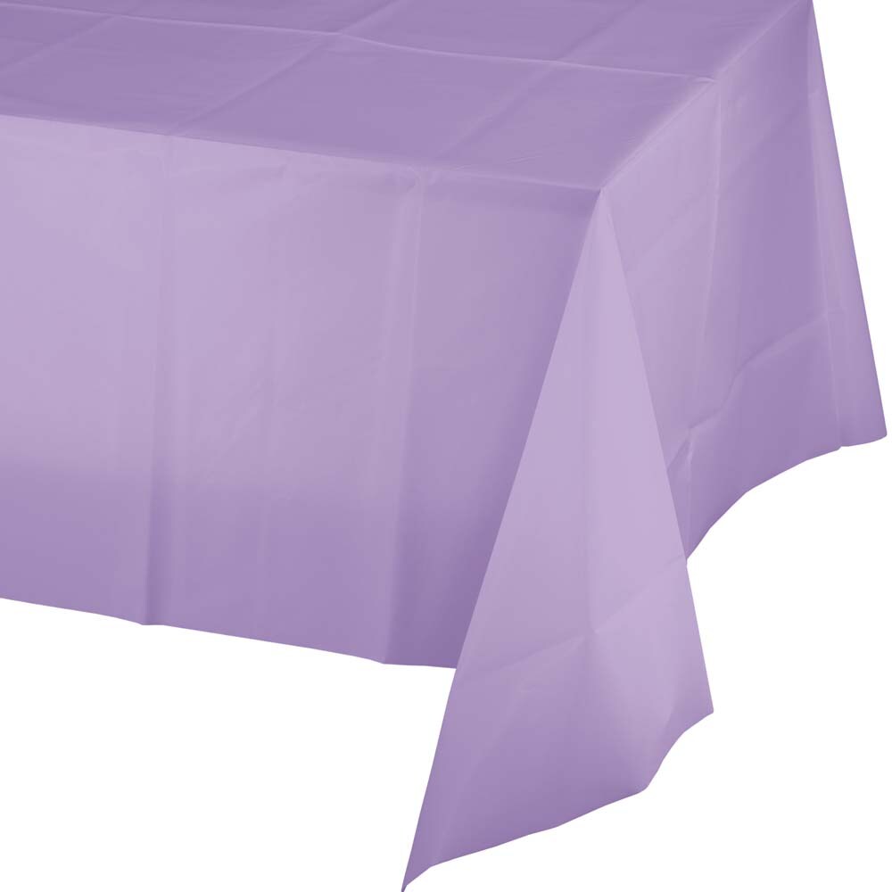 Party Central Club Pack of 12 Luscious Lavender Disposable Plastic Table Cloth Covers 9&#x27;