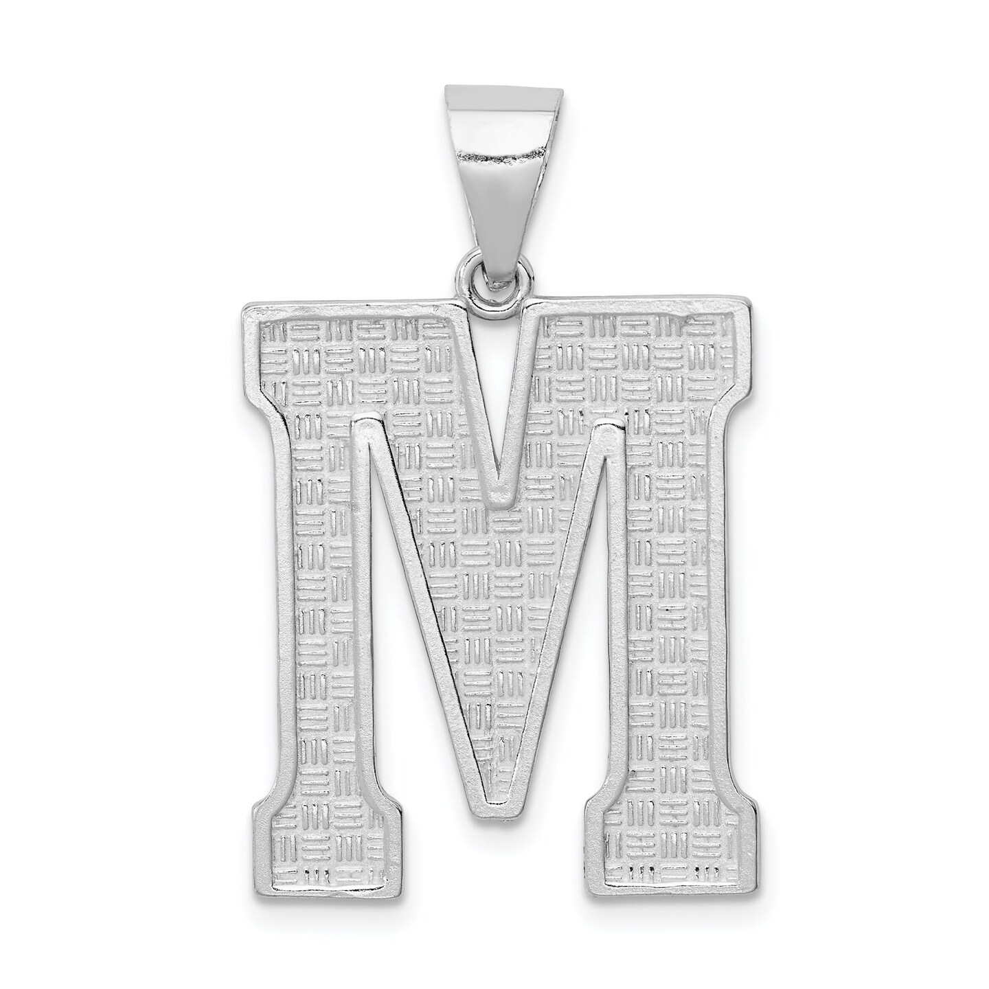 Sterling Silver Initial M Charm Jewerly 35mm x 15mm