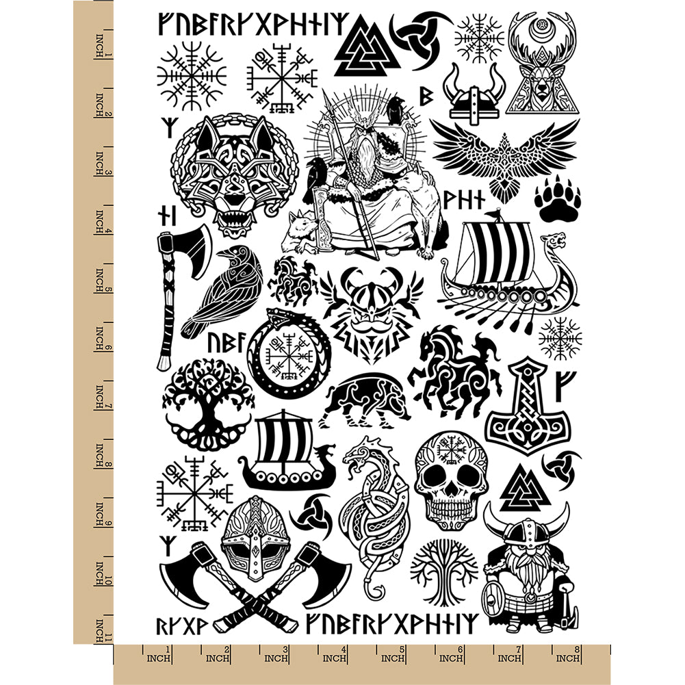 Scandinavian Viking Symbols Set Stock Illustration - Download Image Now -  Viking, Celtic Style, Pattern - iStock
