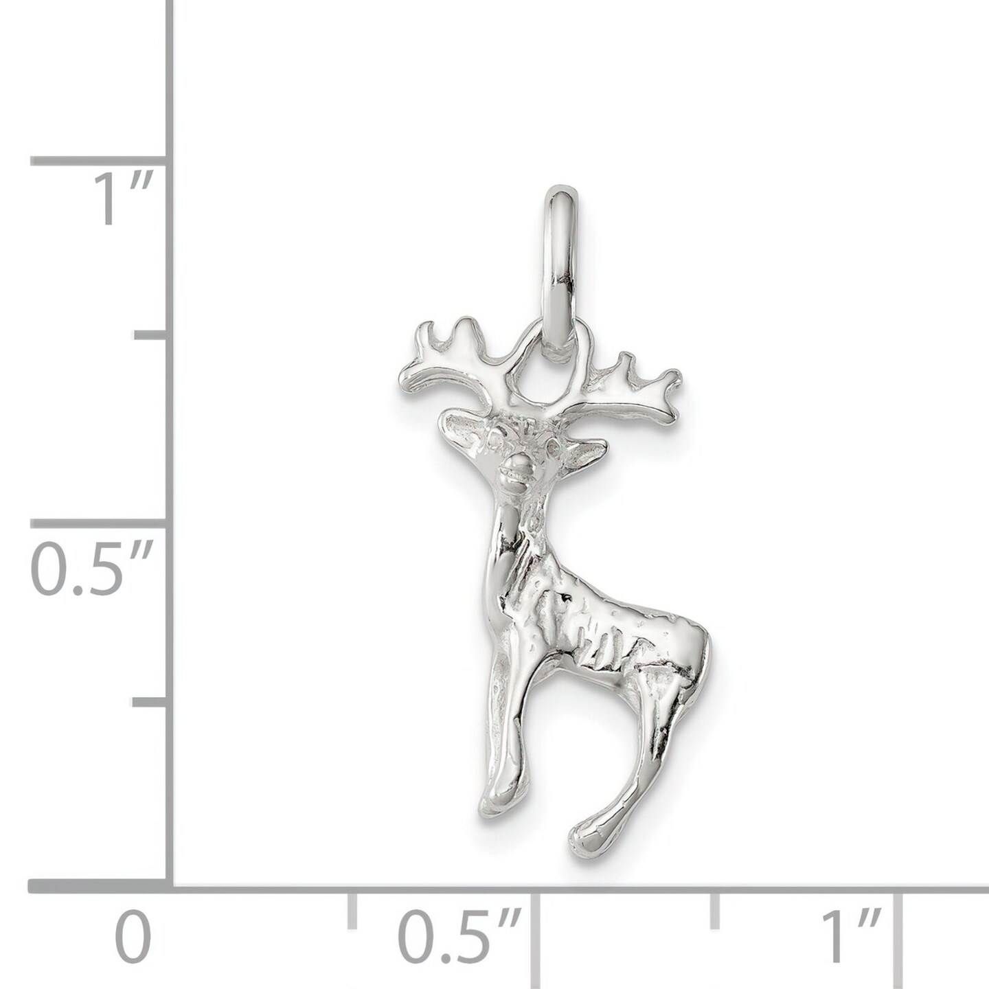 Sterling Silver Deer Charm Pendant Animal Jewelry 22mm x 15mm
