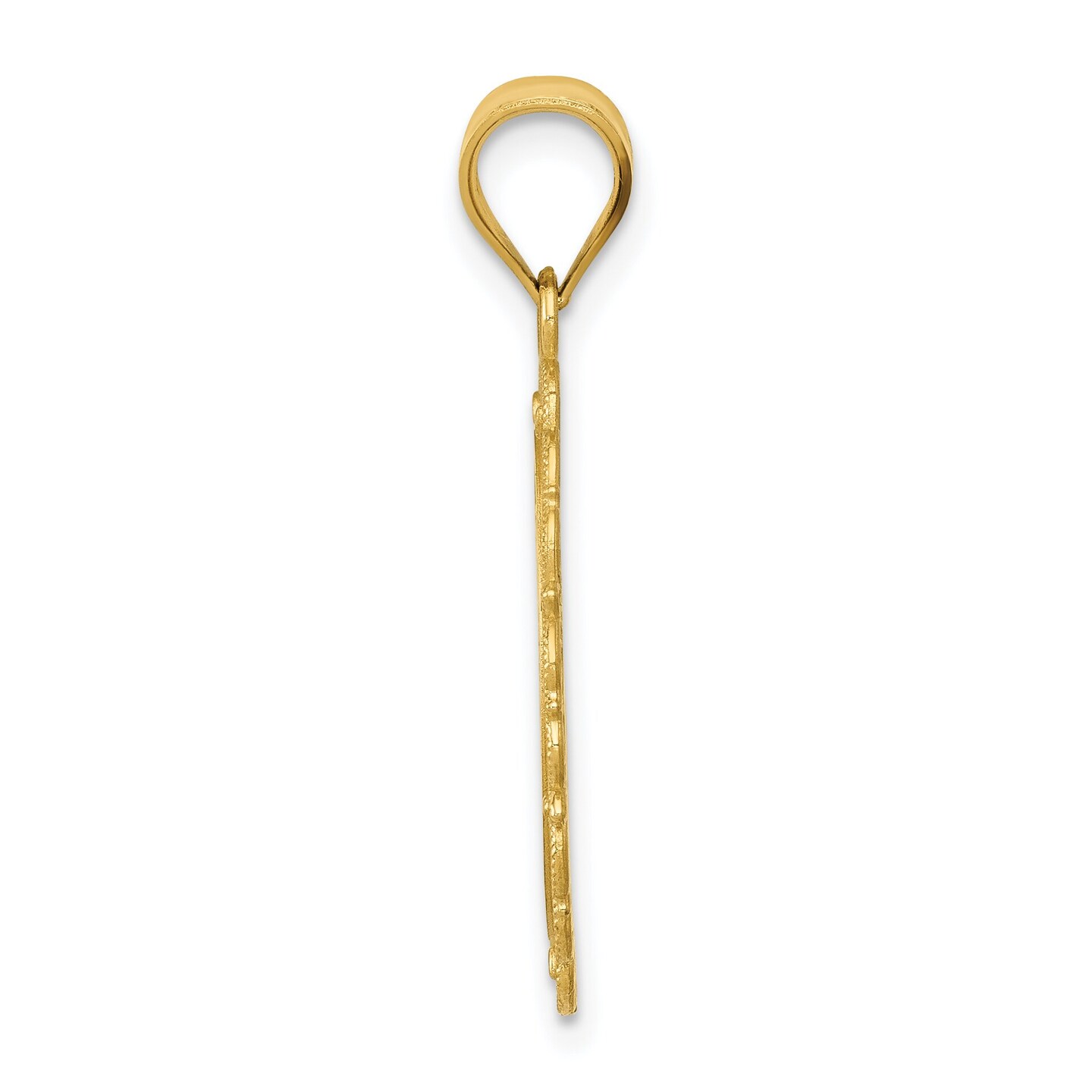 14K Satin Gold Gemini Zodiac Oval Charm Pendant Jewelry 25mm x 18mm