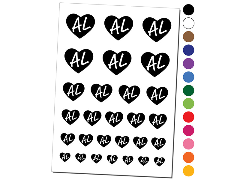 Alabama State with Heart Water Resistant Temporary Tattoo Set Fake Body Art  Collection  Red  Walmartcom