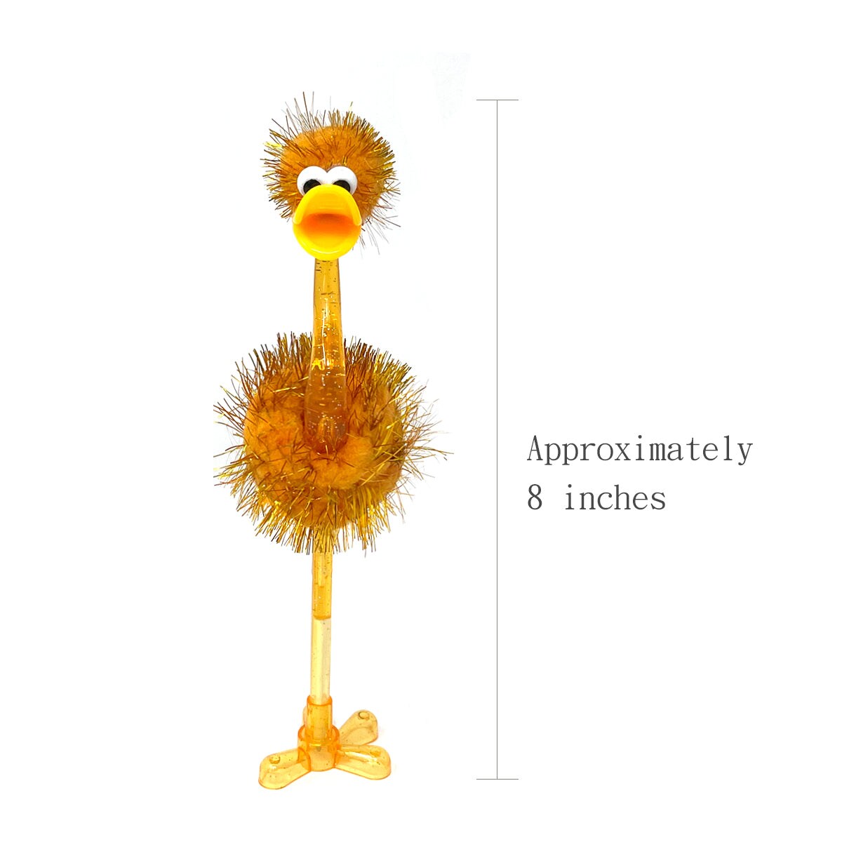 Wrapables Ostrich Ballpoint Pens, Novelty Pens for Office and Party Favors (Set of 6)