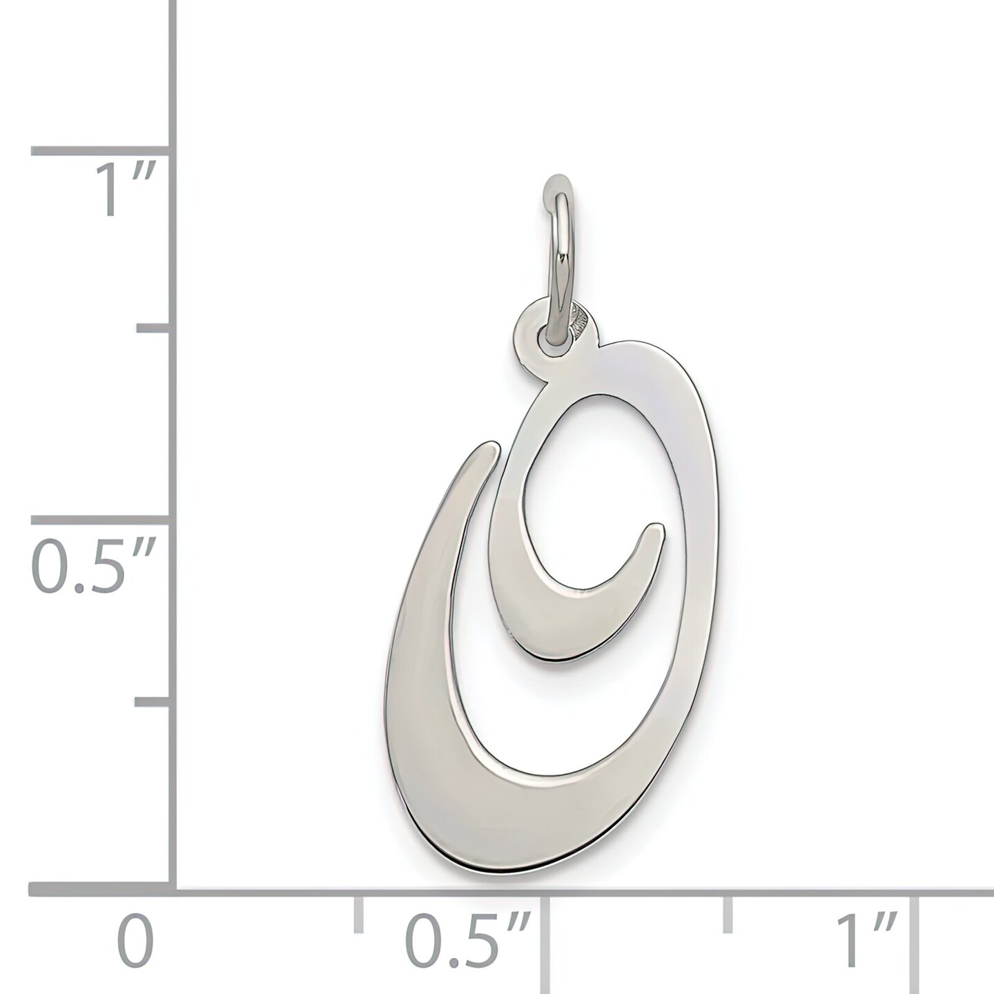 Sterling Silver Large Script Initial Letter O Charm Jewerly 21mm x 17mm