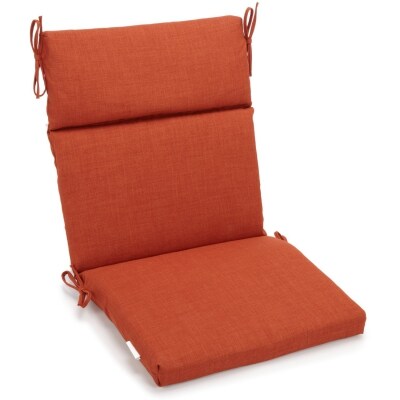 18-inch by 38-inch Spun Polyester Outdoor Squared Seat/Back Chair Cushion - Cinnamon