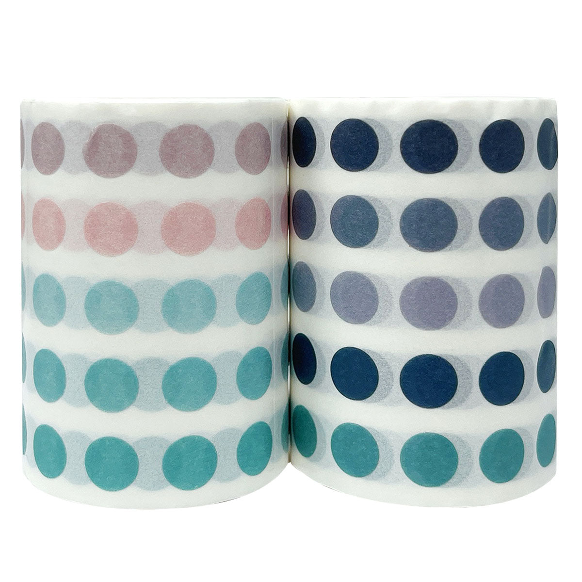 Wrapables Colorful Dots Washi Masking Tape, Round Circle Stickers for Scrapbooking, Planners, Bullet Points, and Journals 6M Length Total (Set of 2)