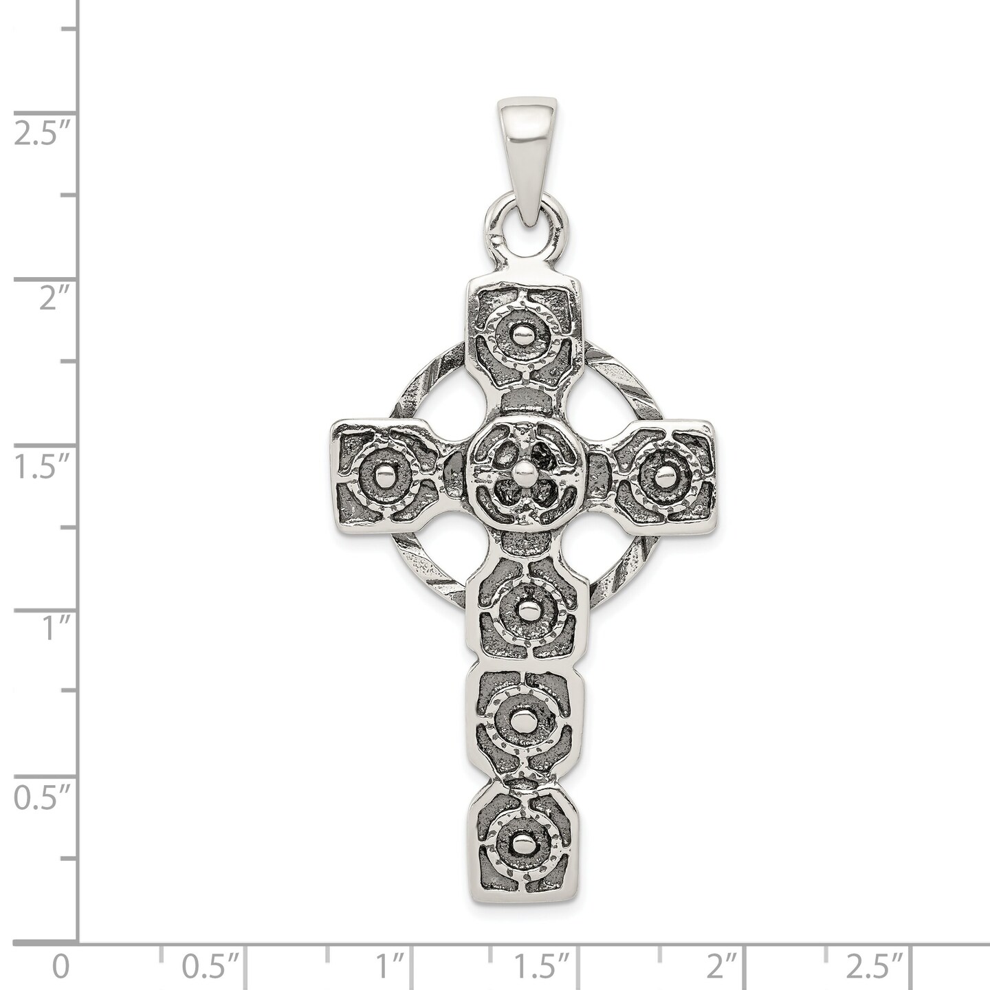 Sterling Silver Celtic Cross Pendant Jewerly 109.7mm x 53.6mm