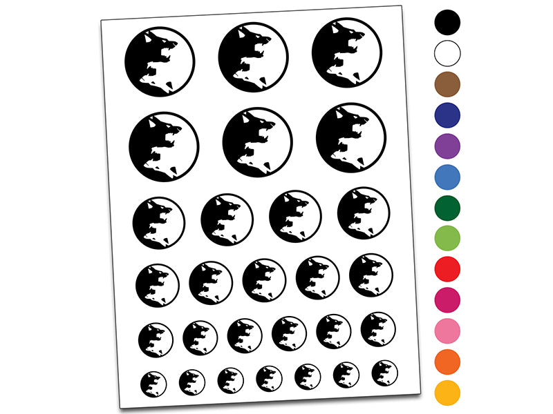 Yin Yang Wolf Wolves Temporary Tattoo Water Resistant Fake Body Art Set Collection