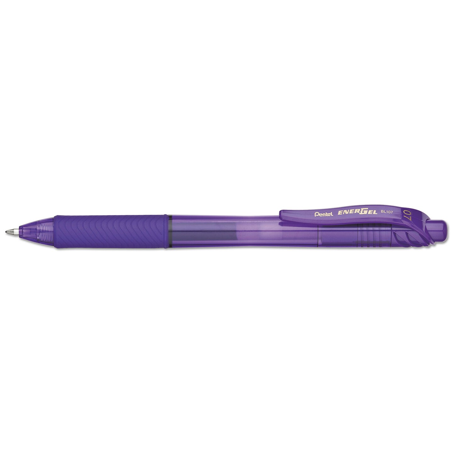 Pentel EnerGel-X Retractable Gel Pen, 0.7 mm Metal Tip, Violet Ink/Barrel,  Dozen (BL107V)