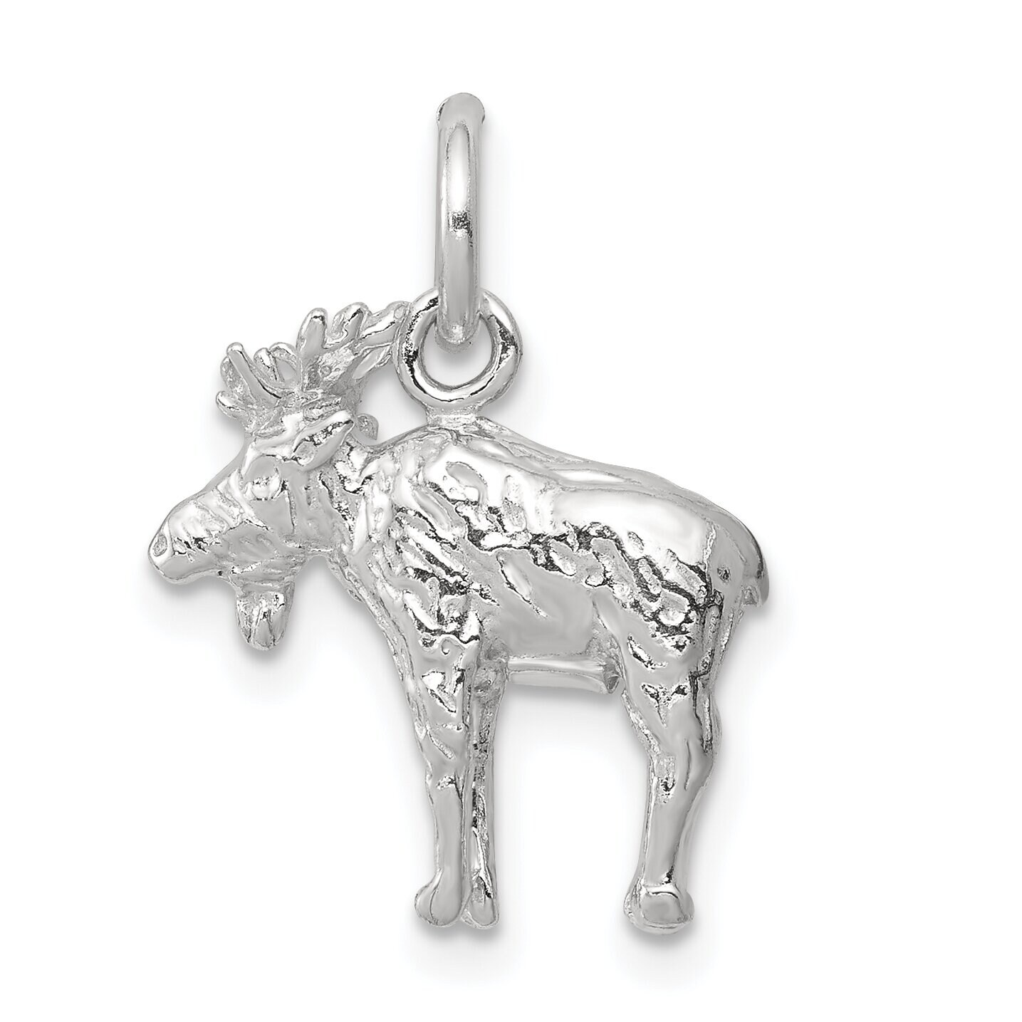 Sterling Silver Moose Charm Jewelry Animal Pendant 17mm x 16mm
