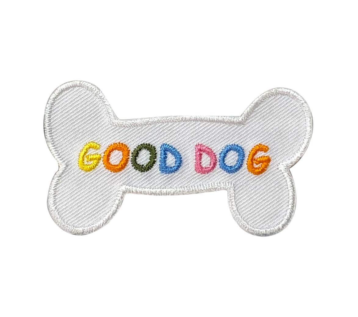 Good Dog Bone, Embroidered, Iron on Patch