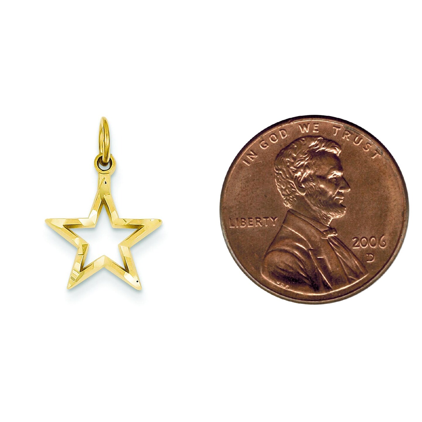 14K Yellow Gold Star Charm Pendant Jewelry FindingKing