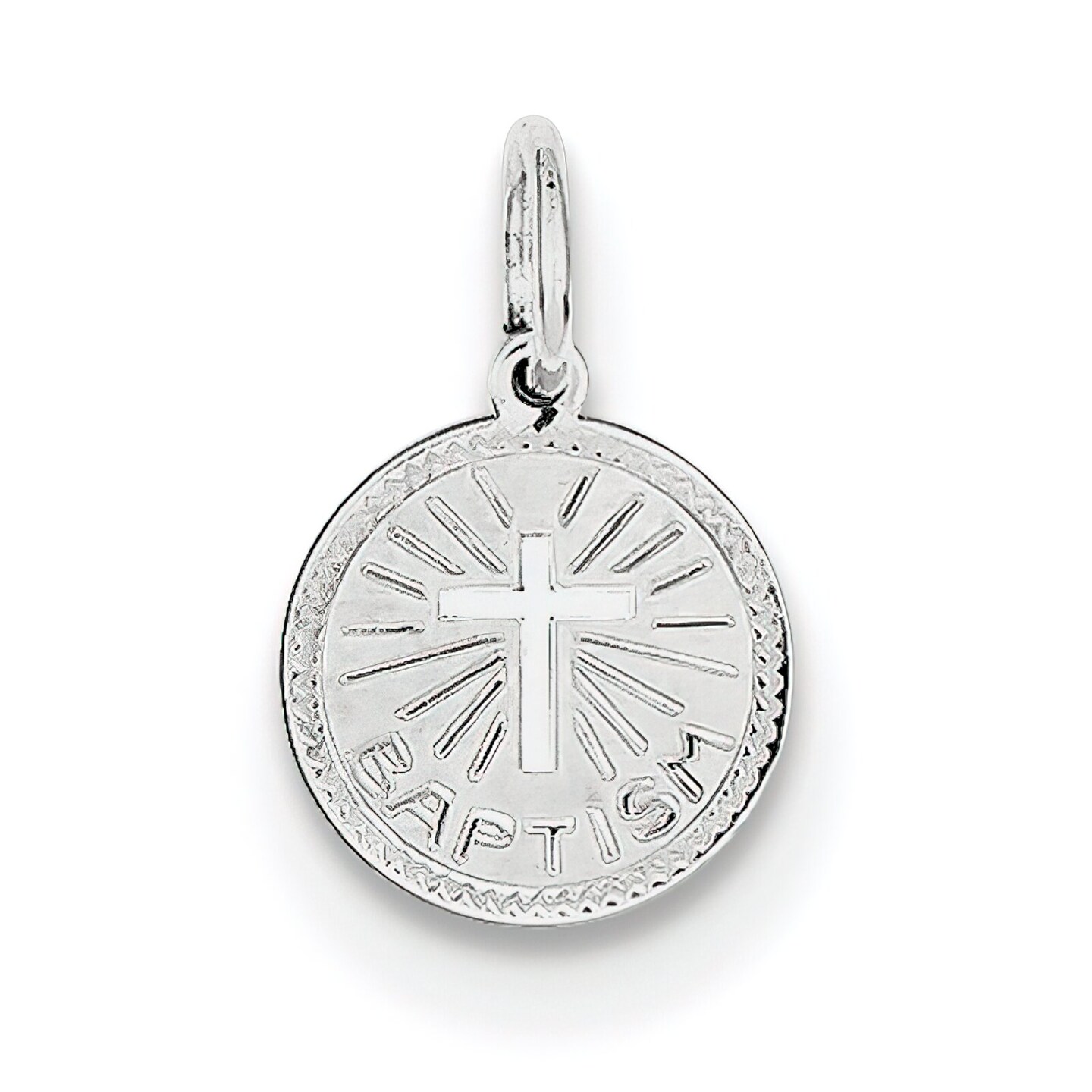 Sterling Silver Baptism Charm Jewerly 15mm x 10mm