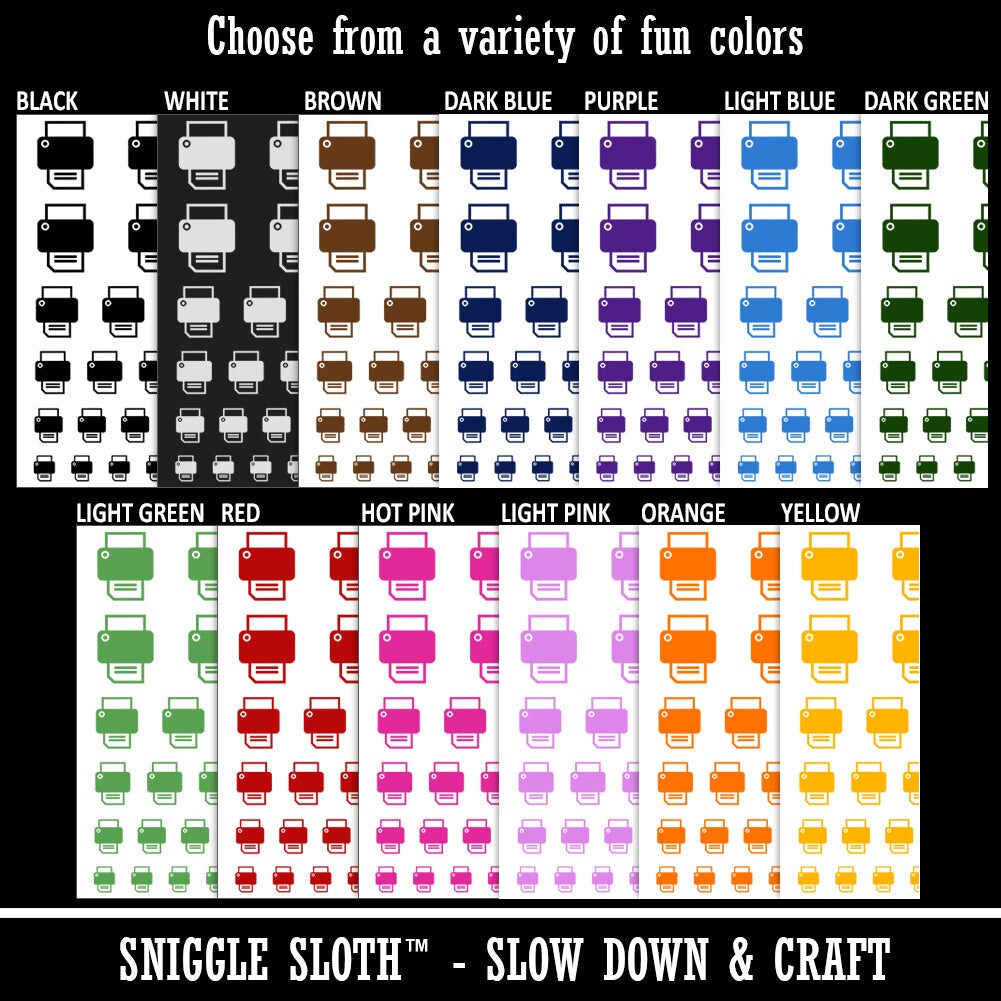 Printer Icon Temporary Tattoo Water Resistant Fake Body Art Set Collection