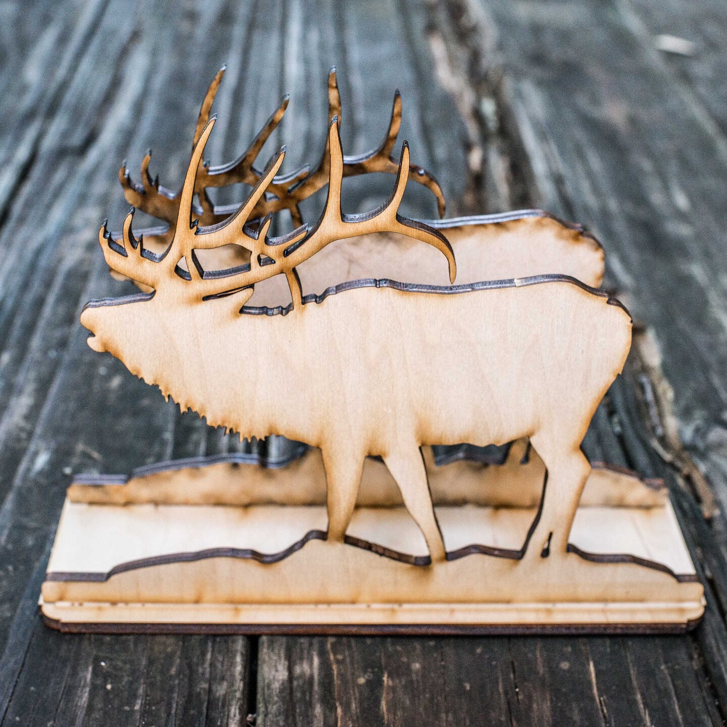 Napkin Holder - Elk - Raw Wood Craft Napkin Holder - Elk - Raw Wood Craft