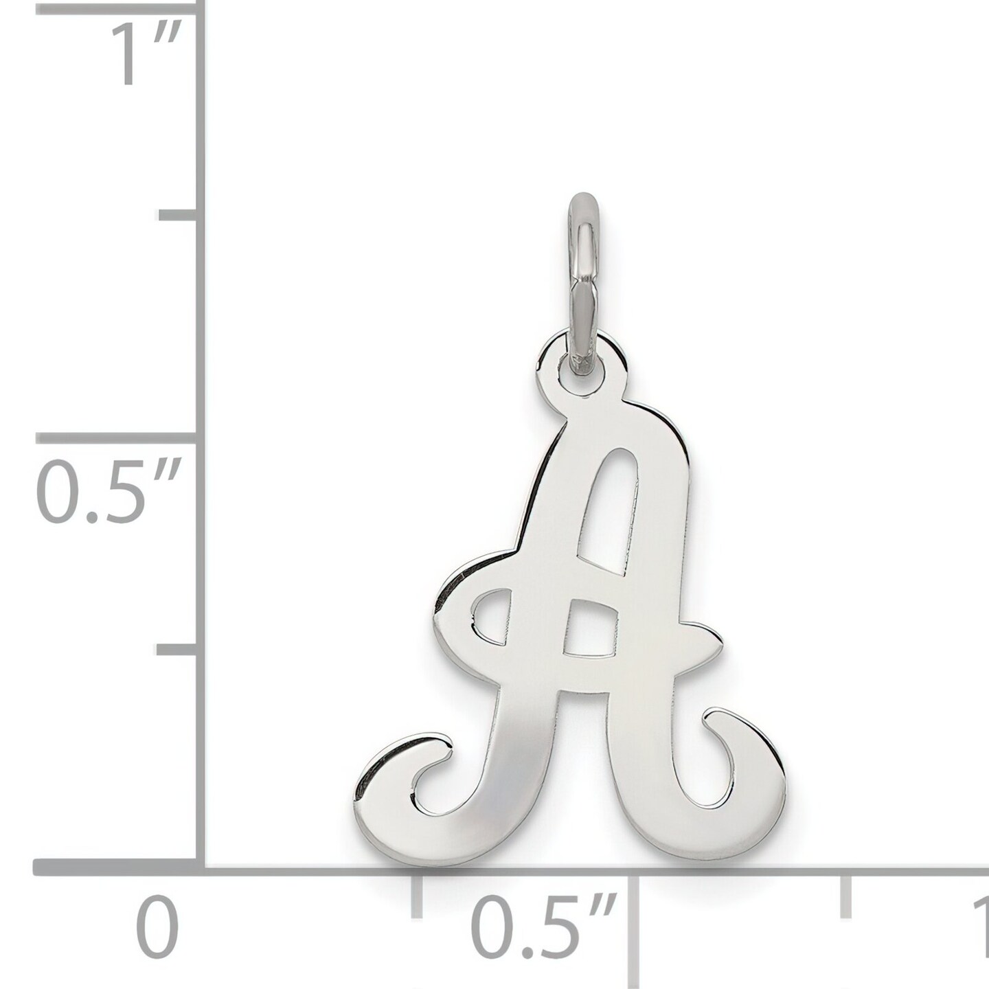 Sterling Silver Stamped Initial Letter A Charm Pendant Jewerly 20mm x 13mm