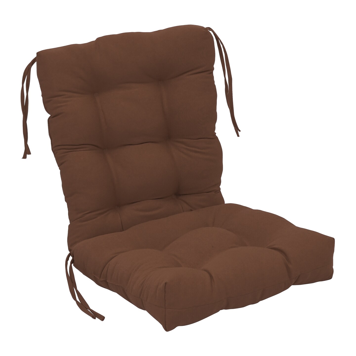 18-inch by 38-inch Solid Twill Tufted Chair Cushion Brown-Color