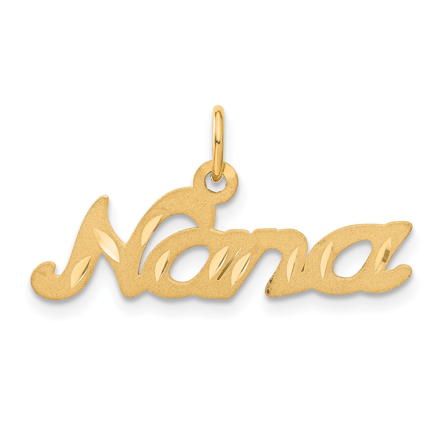 10K Yellow Gold Nana Charm Grandma Jewelry FindingKing 15 X 29mm