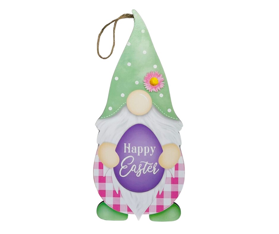 Mdf Happy Easter Gnome Shape Sign Whimsical Spring Decoration Ap8902 Michaels 0205