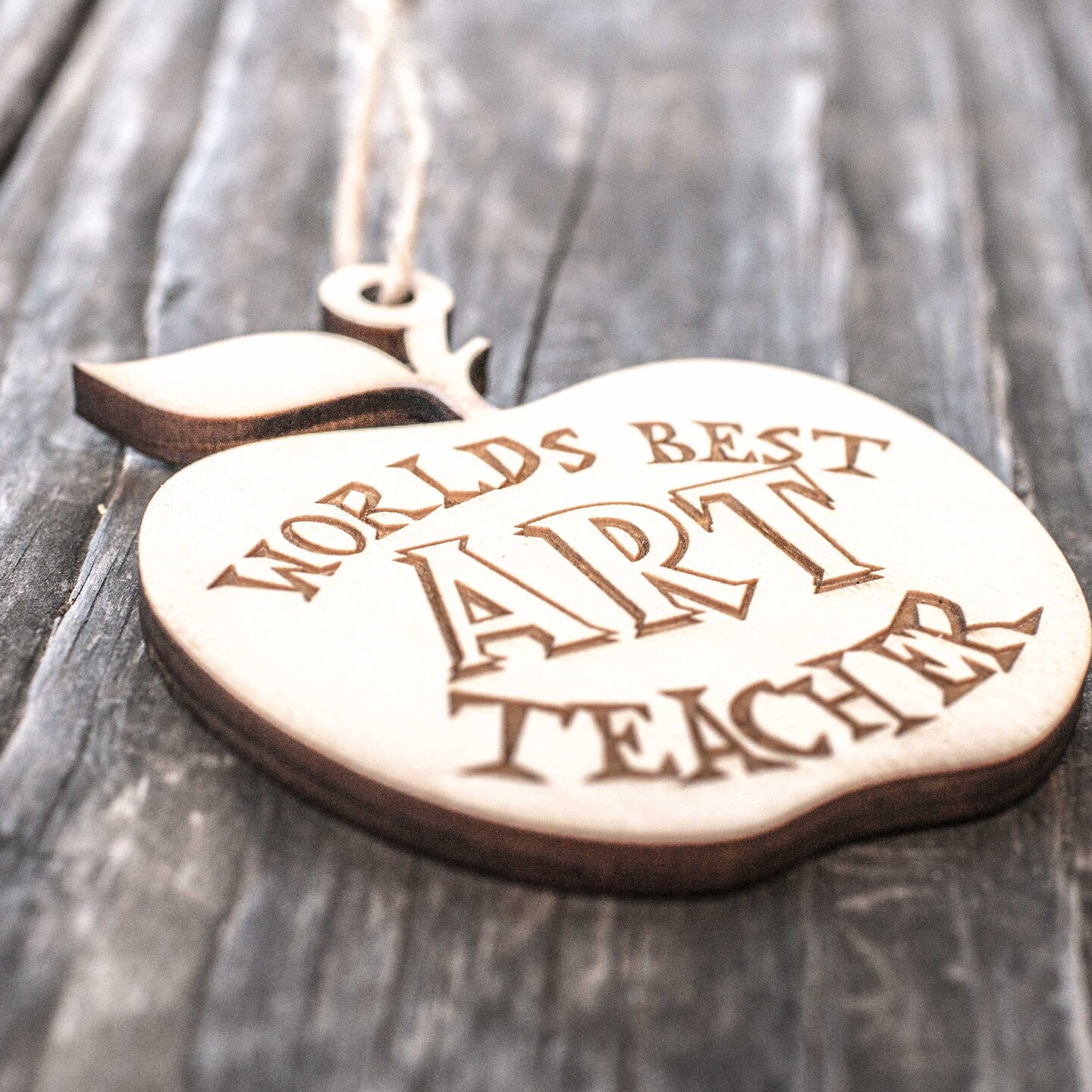 Ornament - World's Best Art Teacher - Raw Wood 3x3in Ornament - World's Best Art Teacher - Raw Wood 3x3in