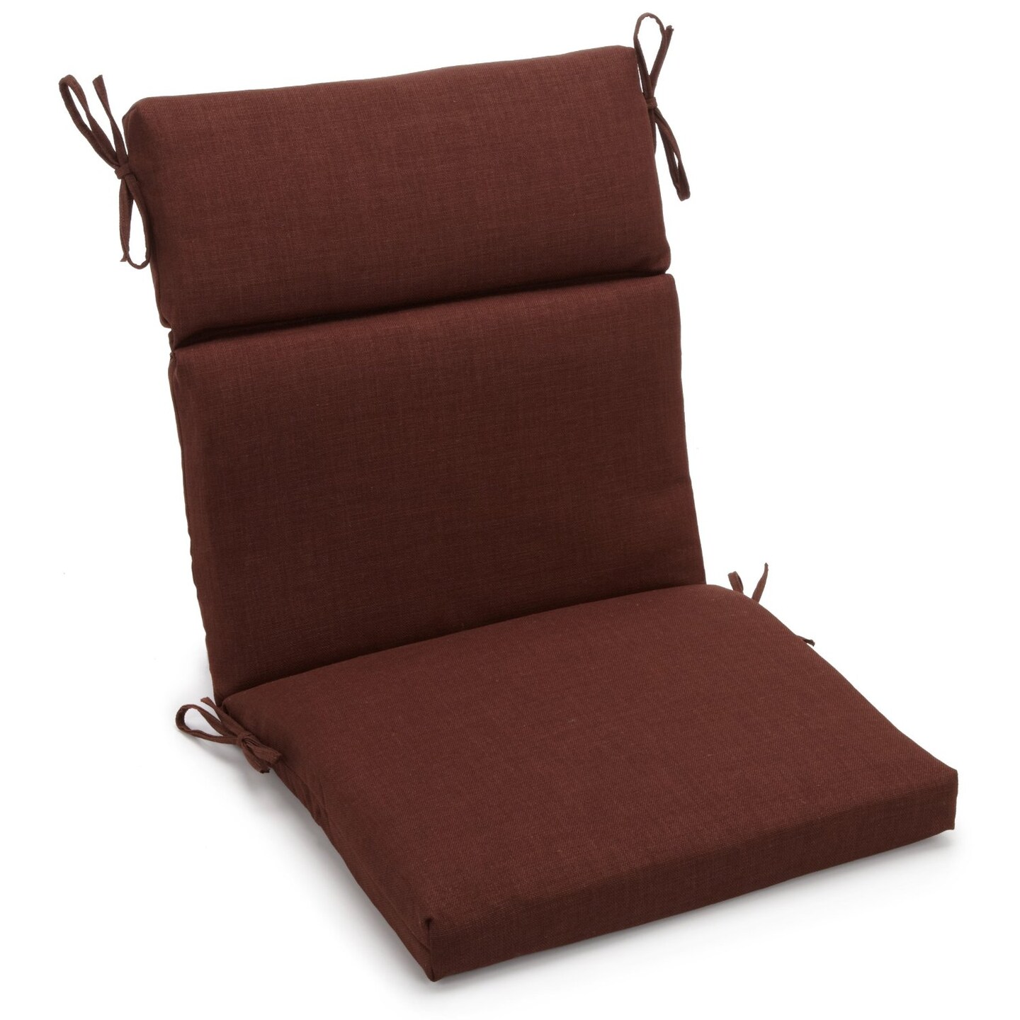 22-inch by 45-inch Spun Polyester Outdoor Squared Seat/Back Chair Cushion - Cocoa