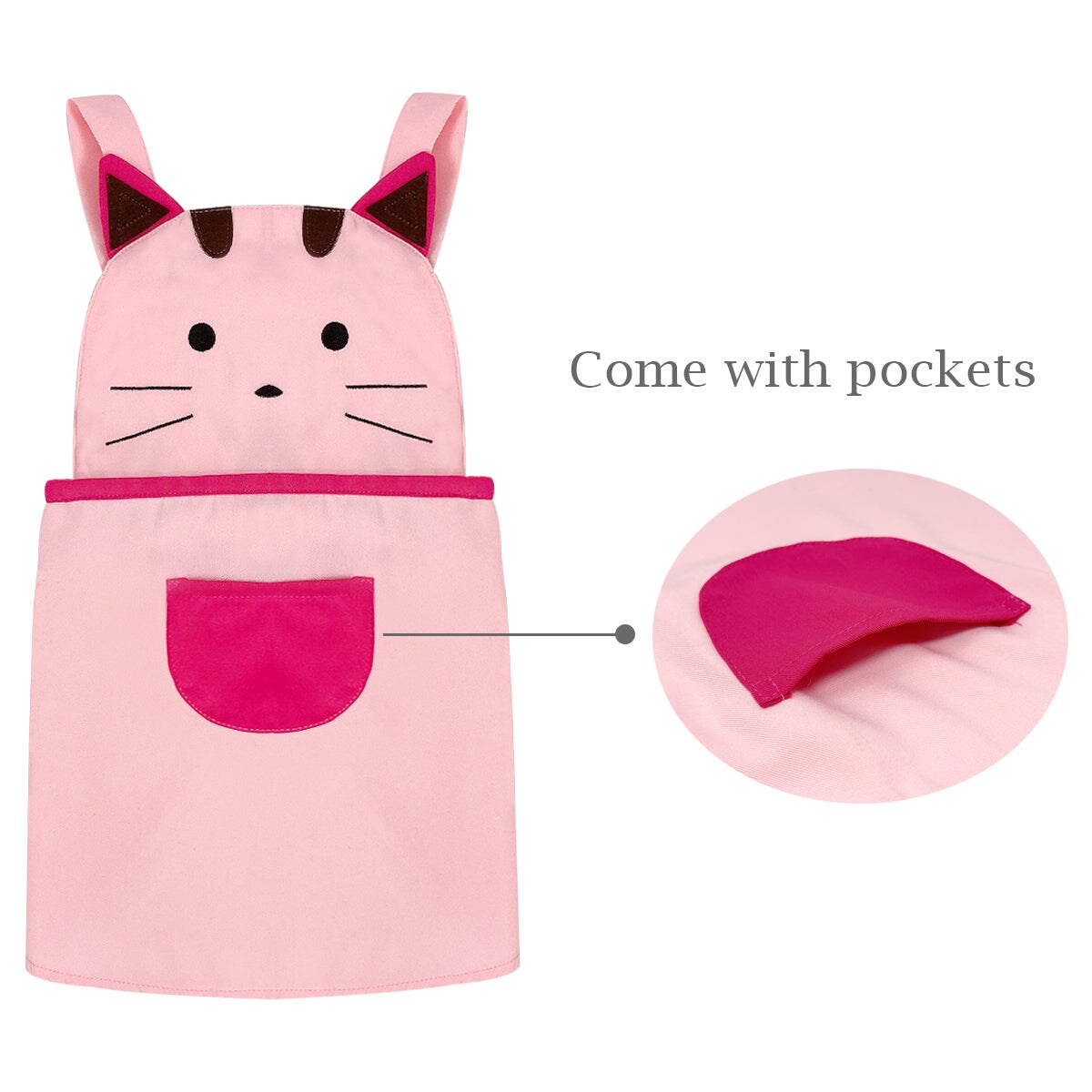 Wrapables Cute Pink Kitty Children&#x27;s Apron