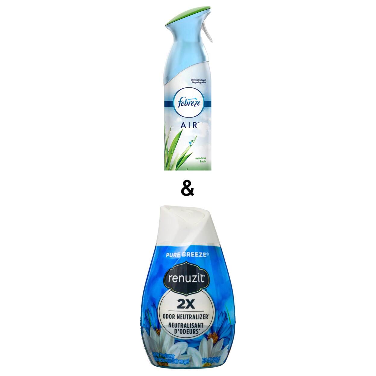 Febreze Adjustables Air Freshener, Pure Breeze, 7 Ounce By Renuzit and Air Freshener Meadows and Rain 250g By