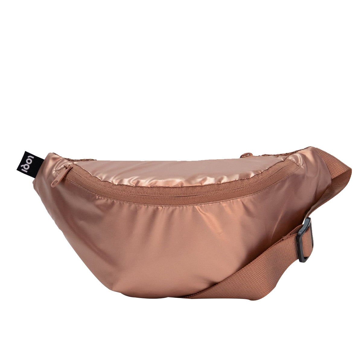 LOQI Metallic Bumbag, Rose Gold, One Size