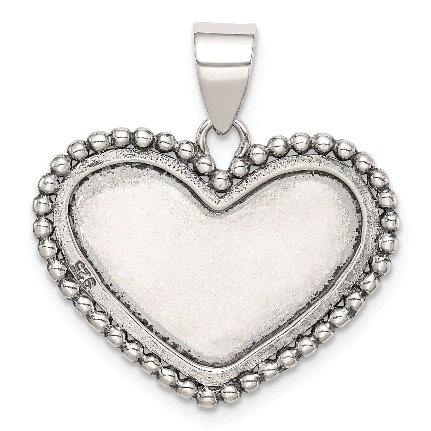 Sterling Silver Heart Pendant Charm Love Jewelry 27mm x 27mm