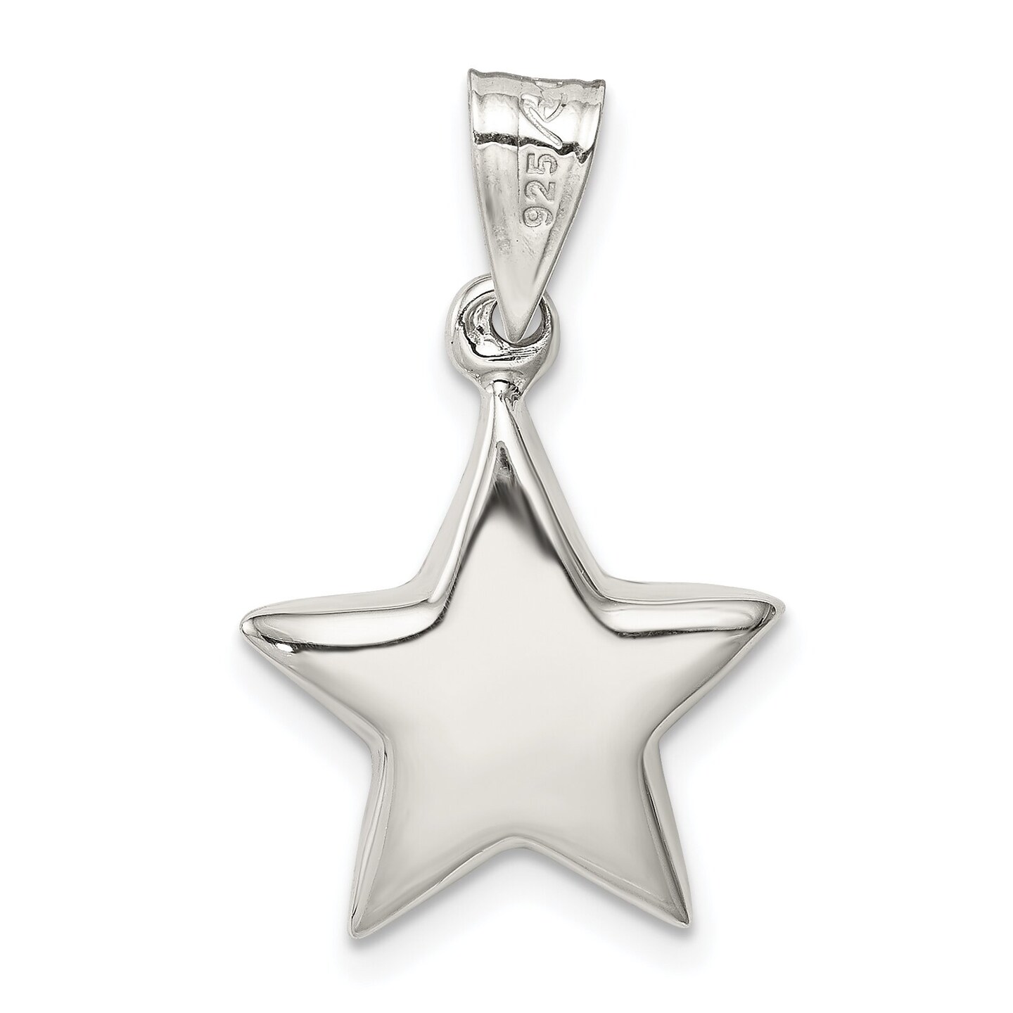 Sterling Silver Star Charm Pendant Celestial Jewelry 23mm x 16mm