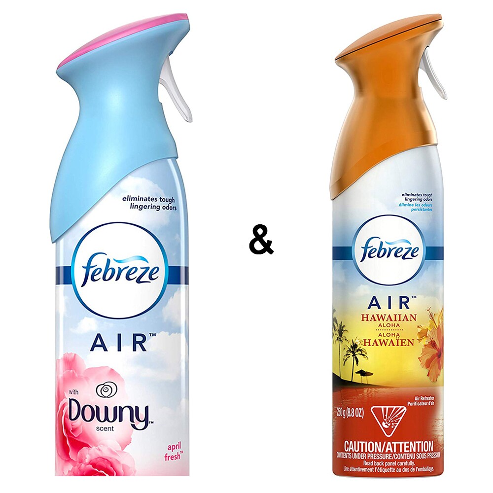 Febreze Air Freshener with Dawn Scent, April Fresh, 250 g by and Air Freshener Hawaiian Aloha (1 Count, 250 g) by
