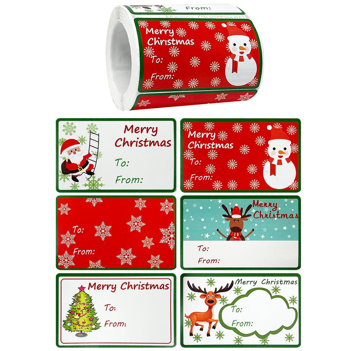 Wrapables Christmas Sticker Labels, Christmas Holiday Adhesive Gift Tags for Gifts & Stationery