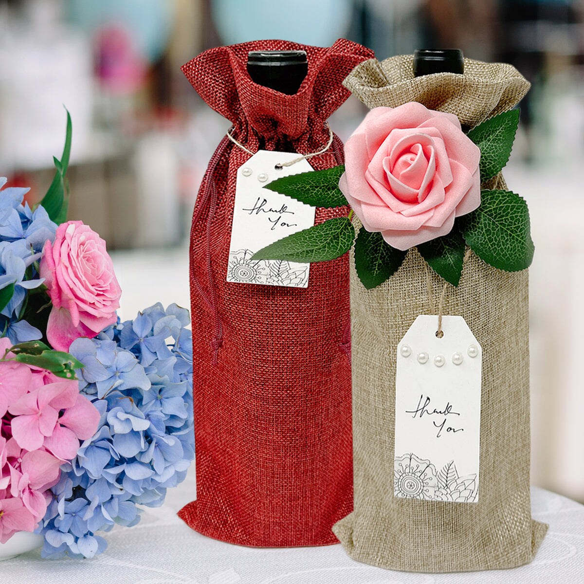 Burlap wine bags on sale michaels