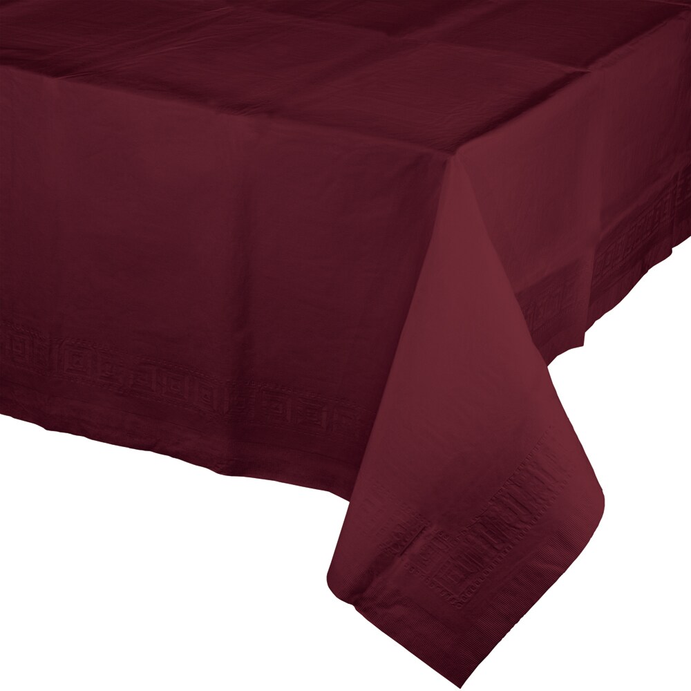 Party Central Pack of 6 Burgundy Red Disposable Banquet Party Table Covers 9'