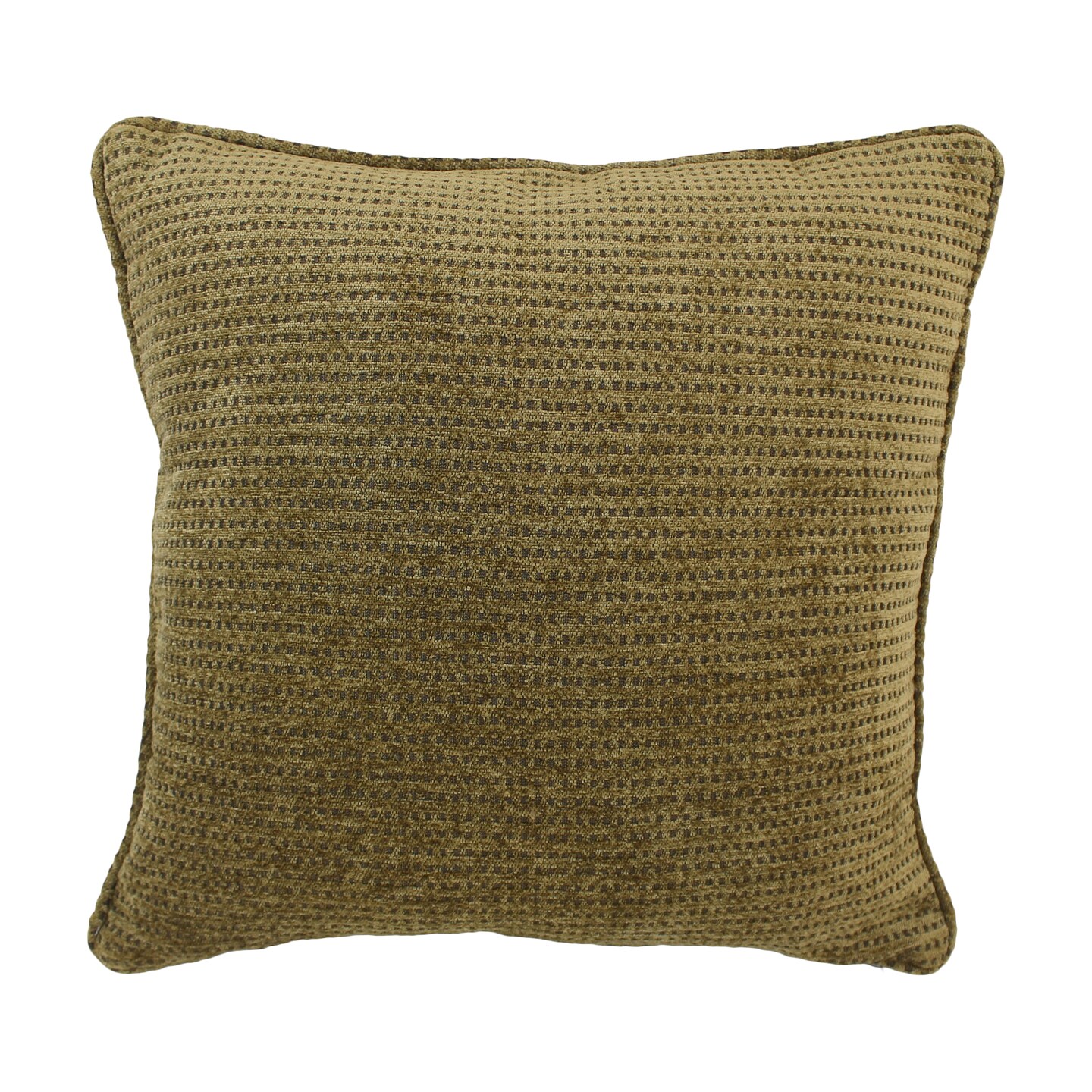 18-inch Double-corded Square Patterned Jacquard Chenille Throw PIllow with Insert - Gingham Brown