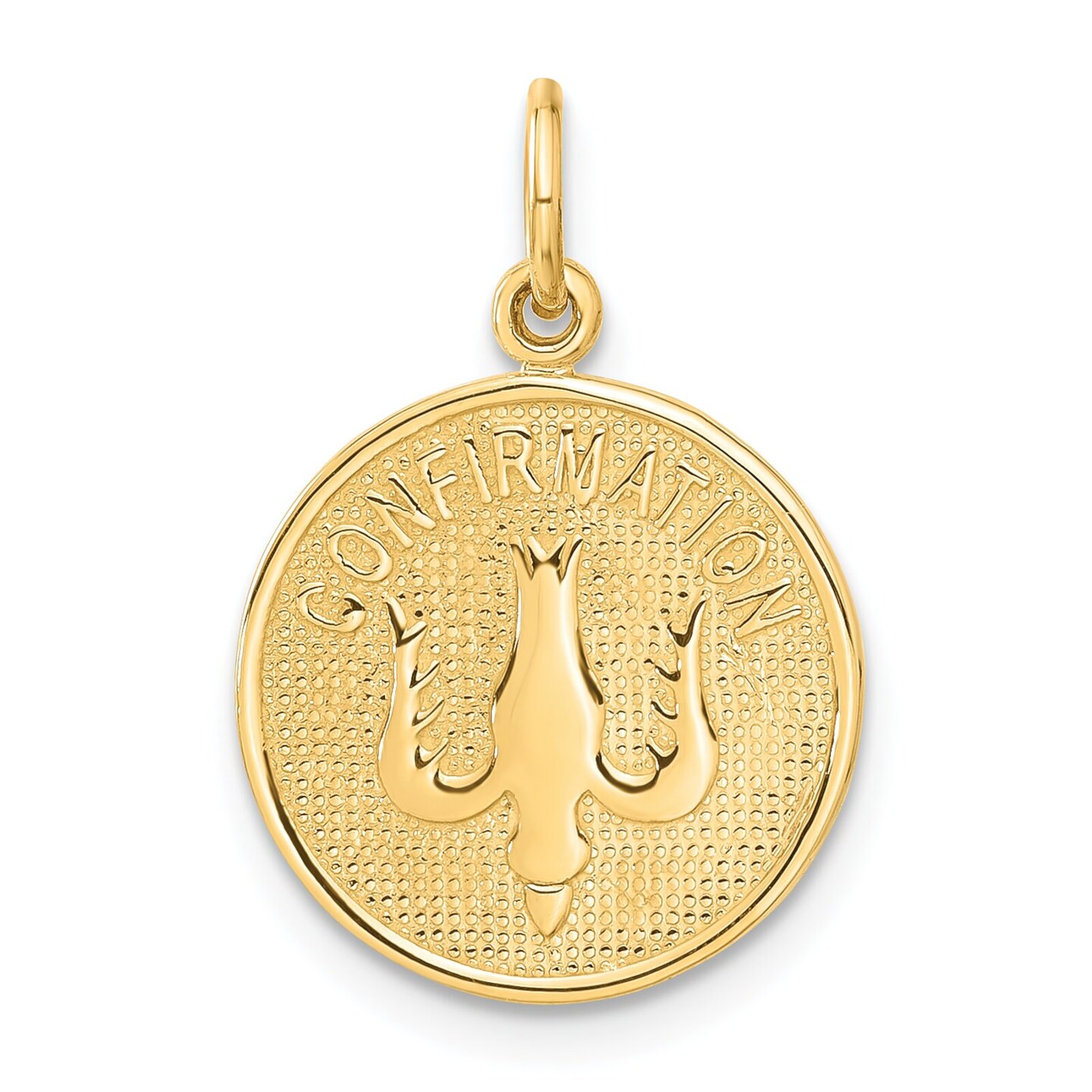 14K Gold My Confirmation Charm Holy Spirit Pendant Jewerly 23mm x 15mm