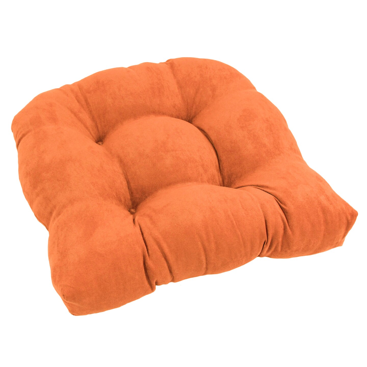 19-inch U-Shaped Micro Suede Tufted Dining Chair Cushion - Tangerine Dream
