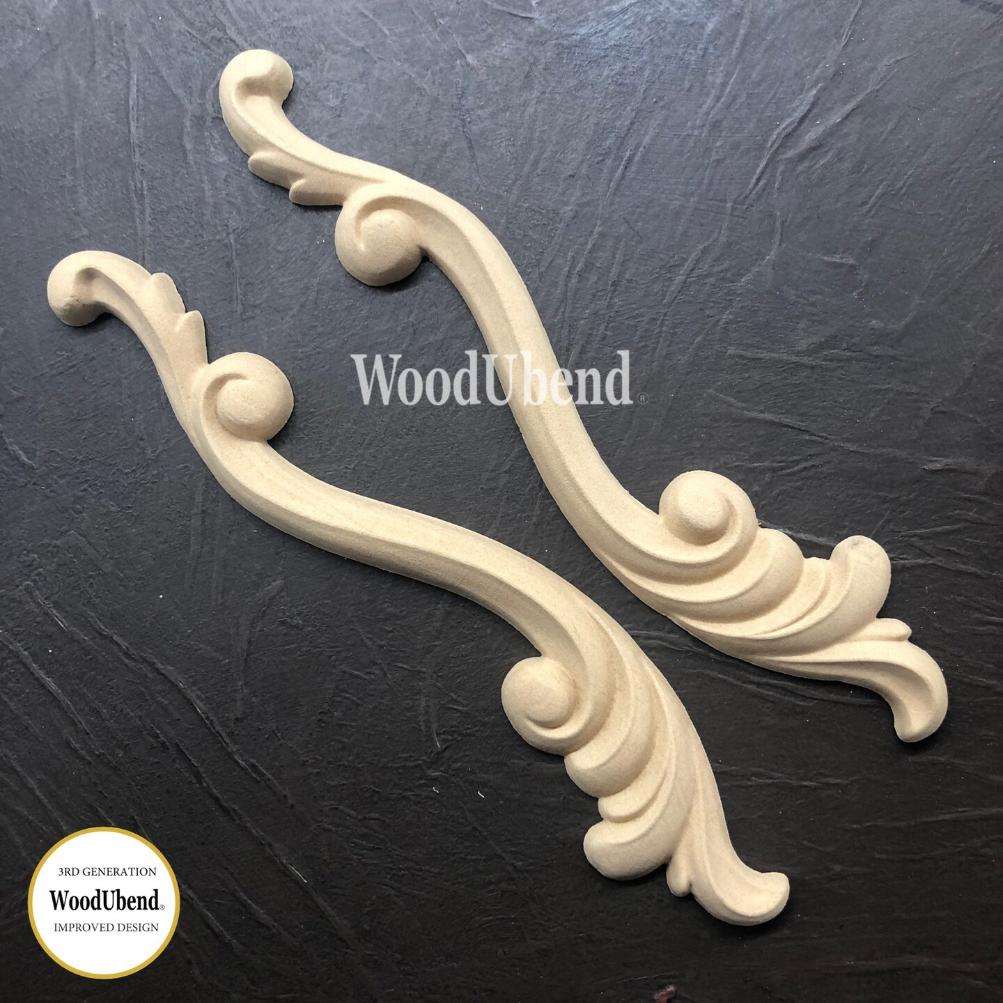 Pair of Scroll Appliques