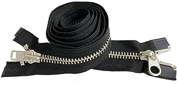 YKK Parka Two-Way Separating Zipper #10 Aluminum Metal Dual Heavy Duty 36" - 48" (37 Inches)