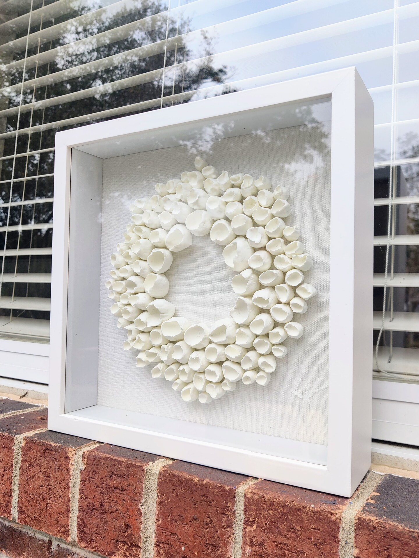 Coral wall sculpture, framed square canvas art, abstract art