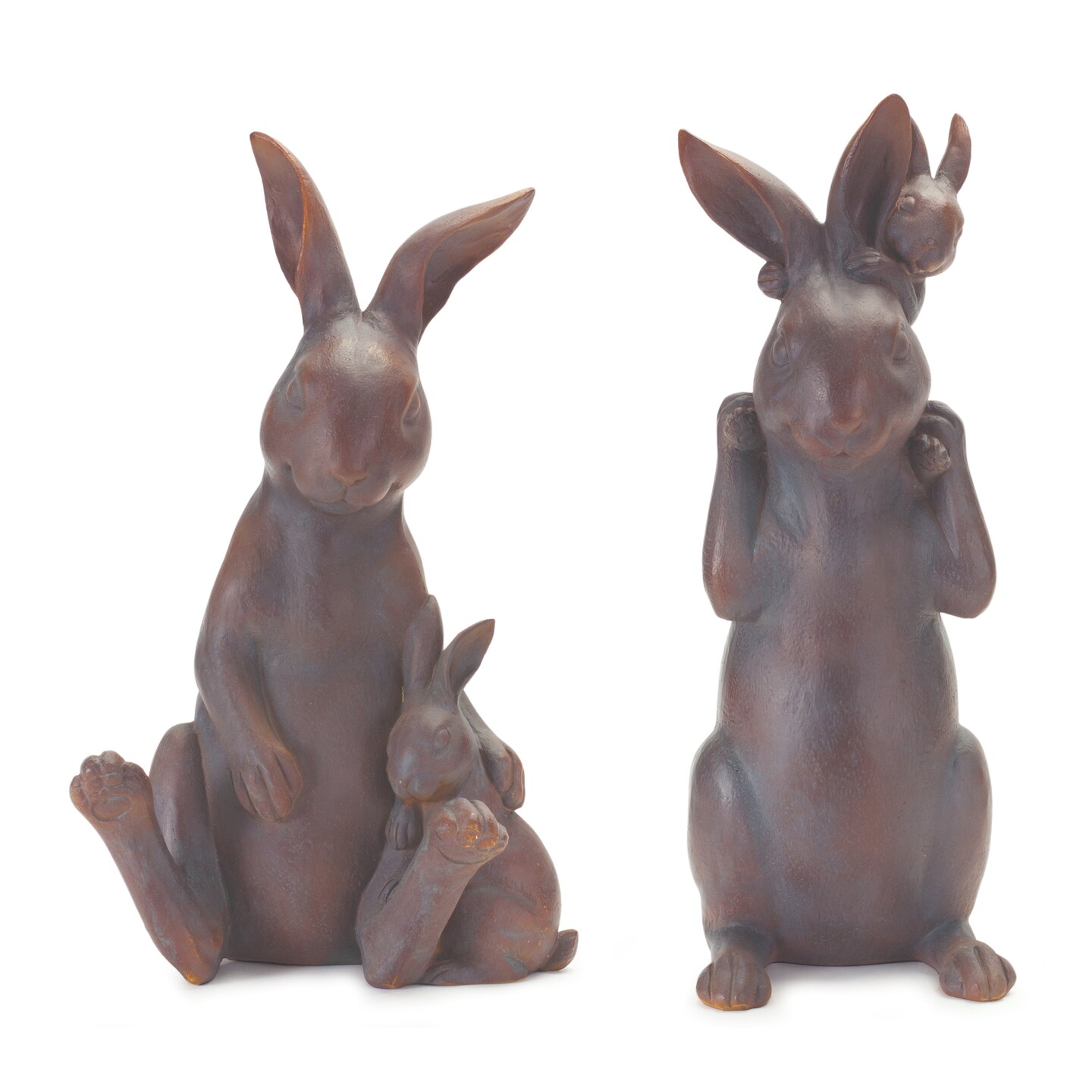 Melrose Set of 2 Mother Rabbit and Baby Bunny Tabletop Figurines 16.25&#x22;