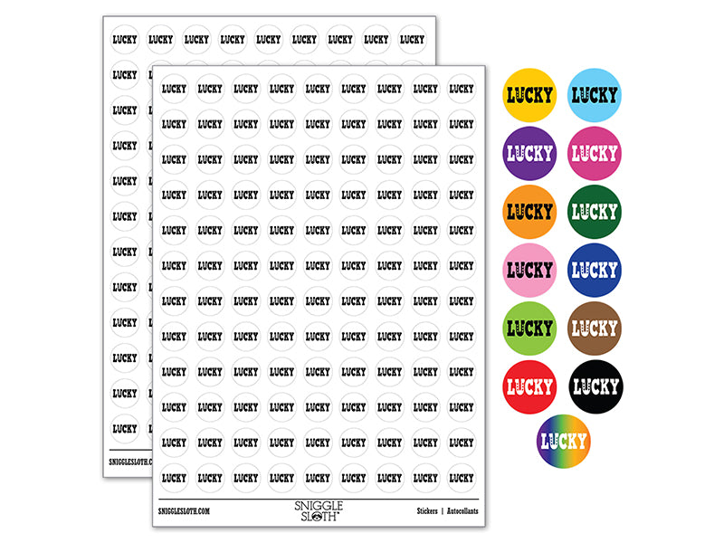 Lucky with Horseshoe Fun Text 200+ 0.50&#x22; Round Stickers