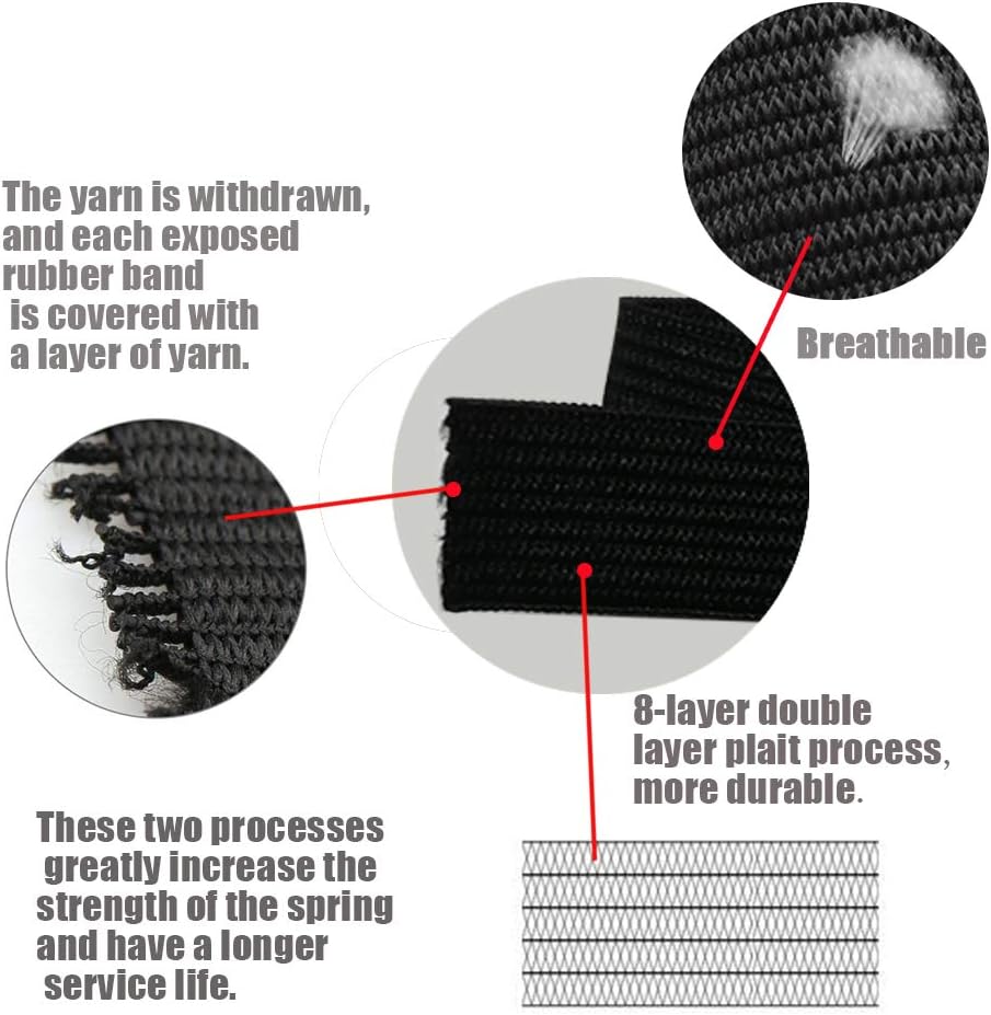 Sewing Elastic Band 3/4 Inch Wide Heavy Stretch High Elasticity Knit Elastic Band for Sewing Waistband Elastic 10 Yard (5 Yard White,5 Yard Black)