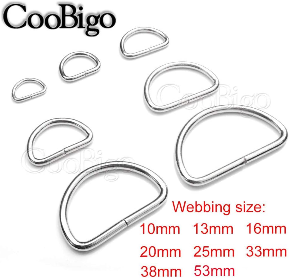 100 Pack 1/2" Dee Rings D-Ring Metal Buckle Strap Sewing Accessories