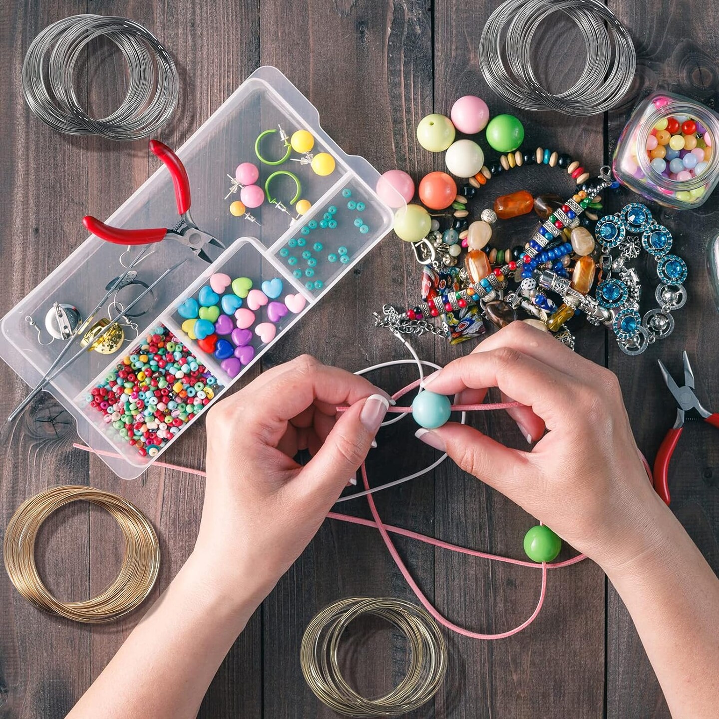 Jewelry Wire Memory Beading Wire Steel Memory Wire Multicolor Jewelry Wire for Jewelry Making Supplies Necklace Bracelet Earring Crafts DIY (600)