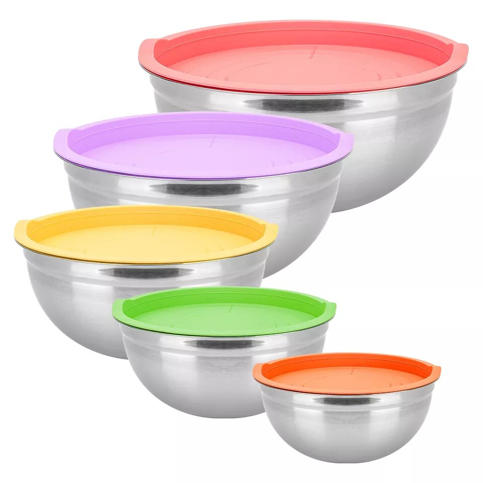 Kitcheniva 5 Pcs Stainless Steel Mixing Bowl Set with Lids