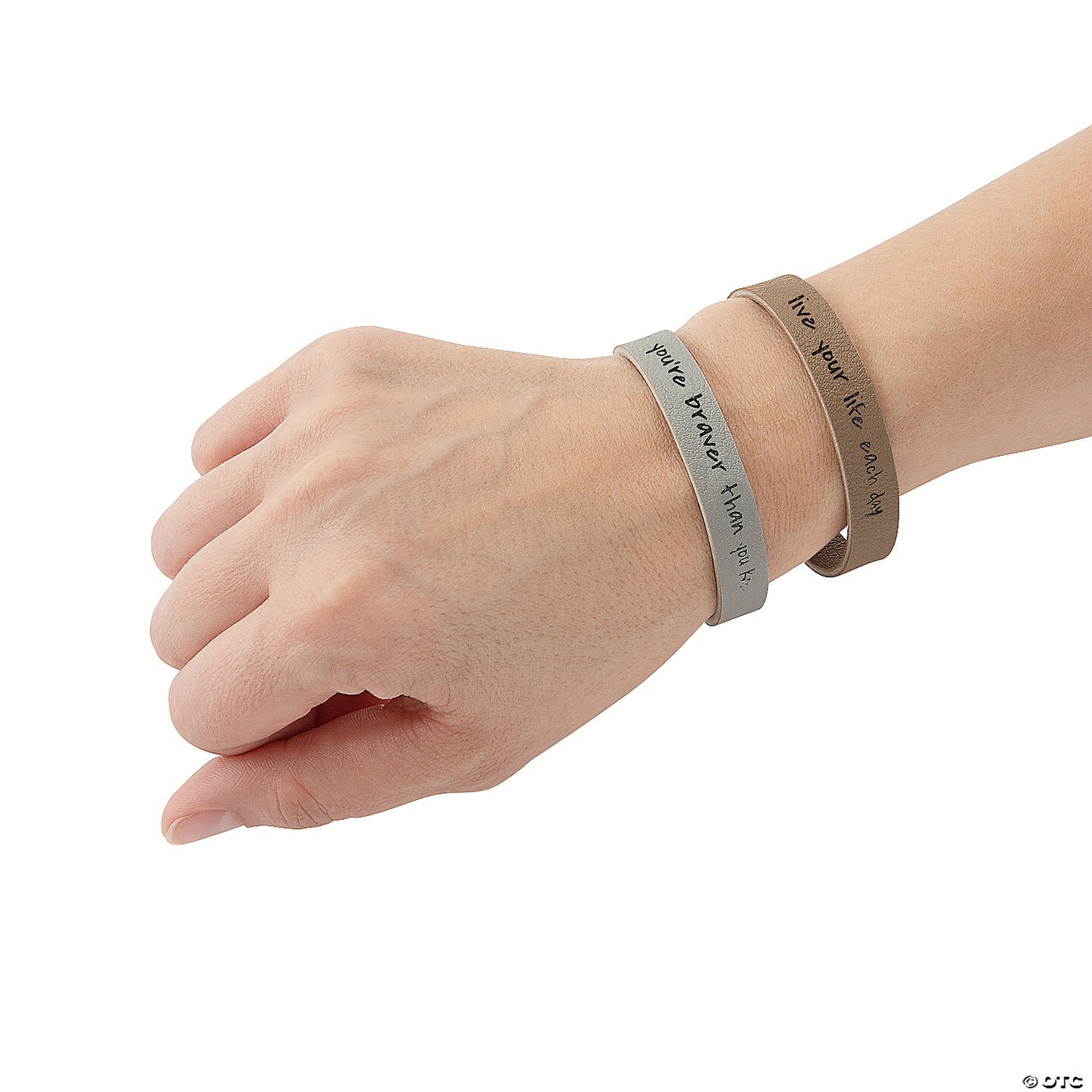 8 3/4&#x22; Inspirational Tan, Brown &#x26; Grey Leather Bracelets | MINA&#xAE;