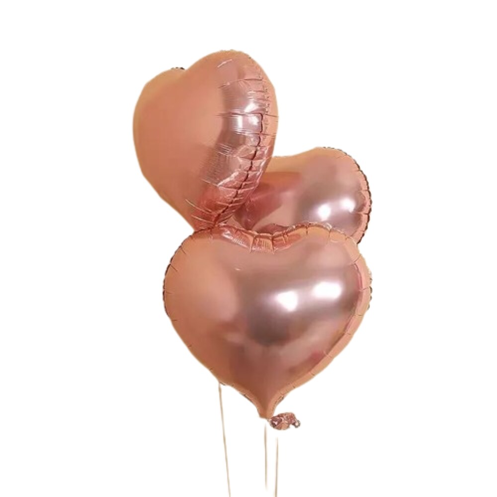 Kitcheniva Rose Gold Metallic Foil Heart Shape Star Shape Balloons Party Decorations 18&#x22;